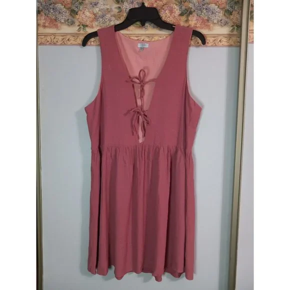 Tobi | Dresses | Tobi Medium Mauve Tie Deep V Mini Casual Going Out Beach  Comfy Dress | Poshmark